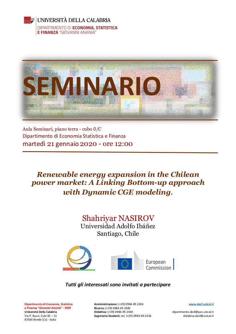 REMIND Project - Renewable energy expansion in the Chilean power market: A Linking Bottom-up approach  with Dynamic CGE modeling