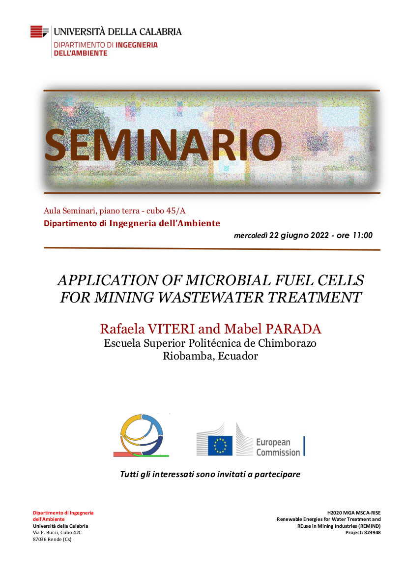 REMIND Project - Seminar on "APPLICATION OF MICROBIAL FUEL CELLS FOR MINING WASTEWATER TREATMENT"